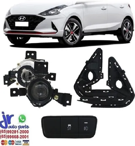 Kit Farol de Milha HB20 HB20S HB20X 2020 2021 Neblina Auxiliar