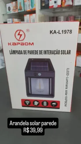 Lâmpada de parede solar Kapbom