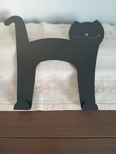 Gancho de parede metálico, gatinho preto, marca tok&stok