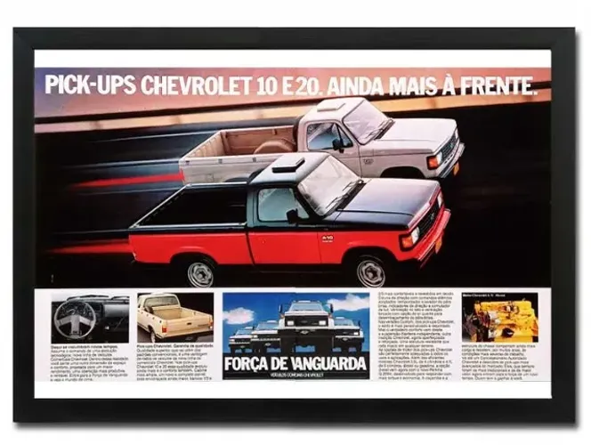 Chevrolet D20 - Quadro decorativo com propaganda original de revista