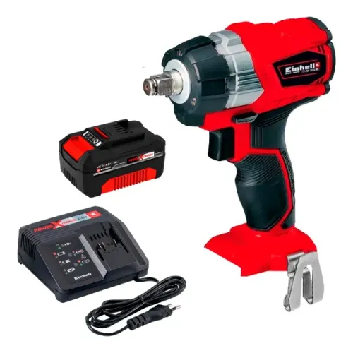 Kit Chave de Impacto 1/2'' e 1/4'' 18V Brushless 215Nm 1 Bateria de 4Ah Carregador Einhell