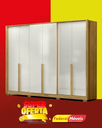 Guarda Roupa 6 Portas 4 Gavetas Super Lindo Fazemos Entrega