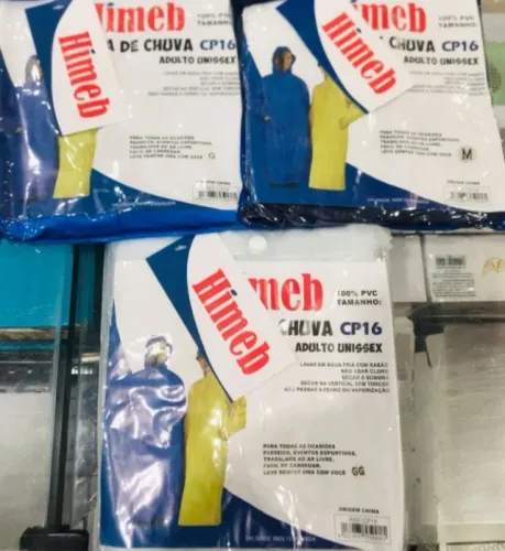 Capa de Chuva Adulto 100% PVC Resistente Flexível Não Amassa Alta Durabilidade. (M G GG)