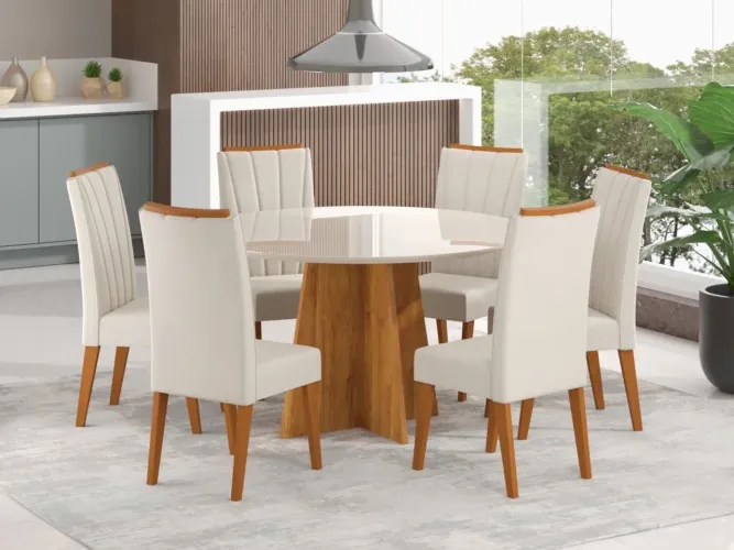 Mesa de Jantar Redonda 6 Cadeiras OFERTA s75