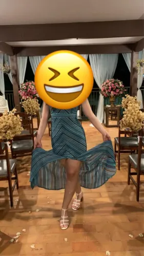 Vestido de festa com fenda (M) usado 1 vez