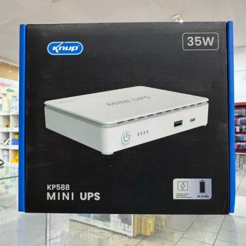 Mini Nobreak 35W Bivolt, Saídas 5V/9V/12V/15V/24V, Bateria 7650mAh e Proteção Inteligente