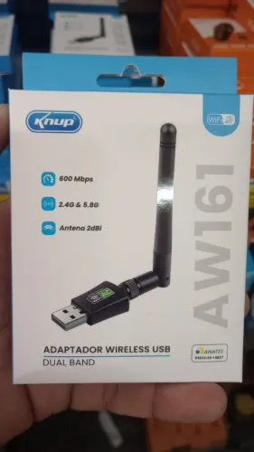 Adaptador Wireless USB 600Mbps KP-AW161 4G e 5G