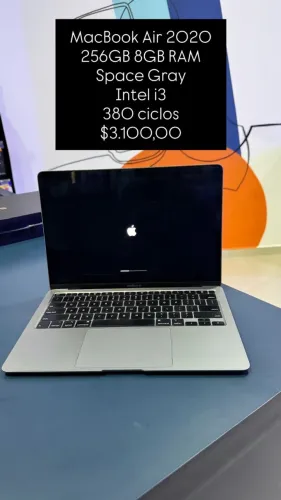 MacBook Air 2020 / 256GB 8GB RAM / Space Gray /Intel i3 / 380 ciclos / $3.100,00