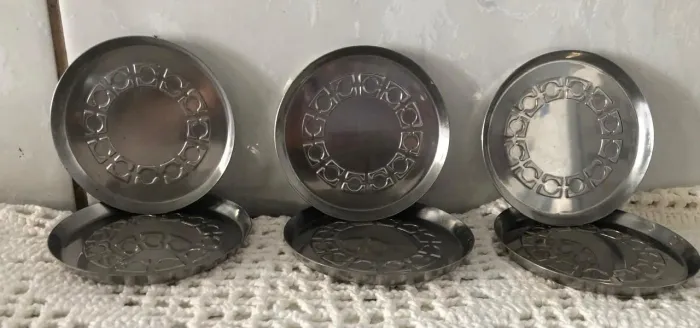 Conjunto porta - copos Bebidas em aço inox 6 peças hércules