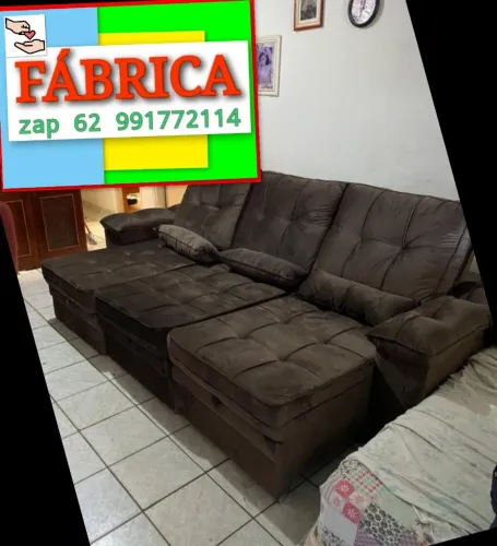 Sofá retrátil e reclinável 2.96 Largura FRETE E MONTAGEM GRÁTIS