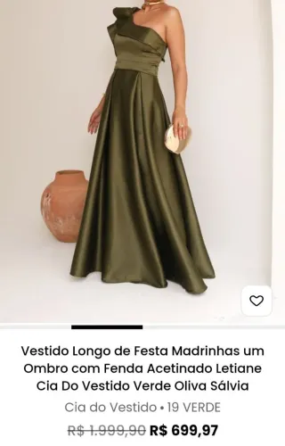 Vestido madrinha - verde oliva