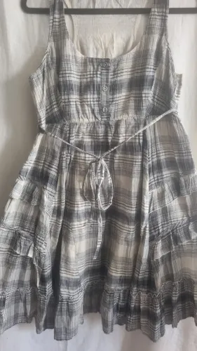 Vestido cinza quadriculado M