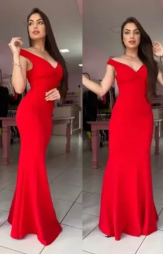 Vestido longo vermelho 
