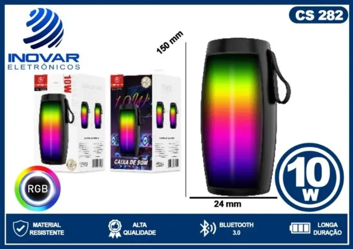 CAIXA DE SOM COM LED 10W