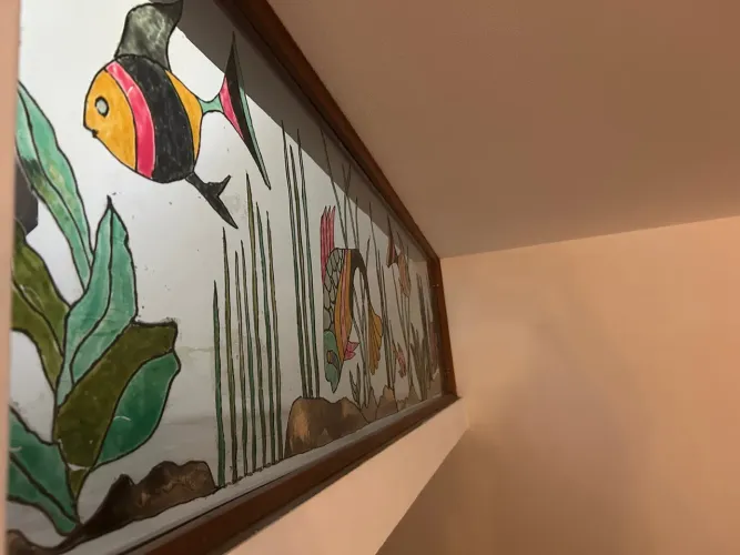 Vitral decorativo aquário