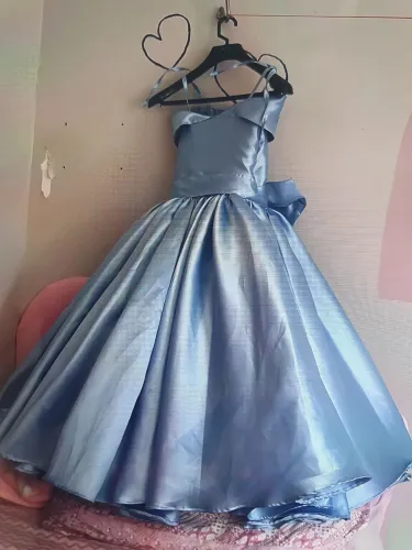Vestido de Festa Infantil Azul Claro