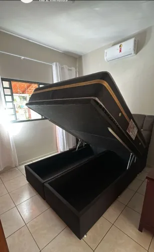 Cama Box Baú Queen com Colchão