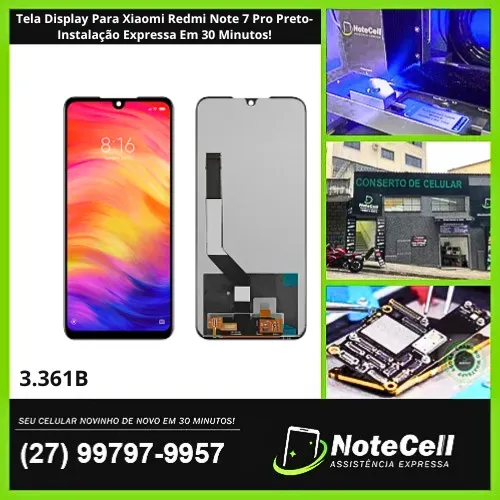 Tela Display Para Xiaomi Redmi Note 7 Pro Preto- Instalação Expressa Em 30 Minutos!