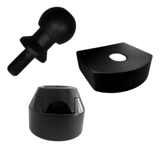 KIT ENGATE PRA REBOQUE PRETO + CAPA + TOMADA 9CM