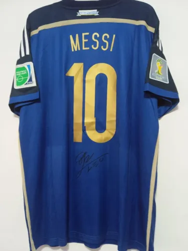 Camisa Argentina Final Copa Mundo 2014 #10 Messi Jogo Autografada Certificada