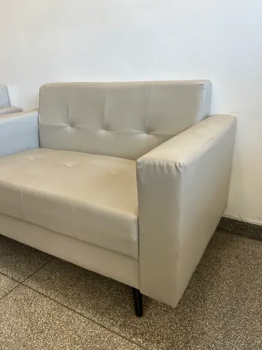Sofá Roma recepção nud cinza novo 2 lugares 