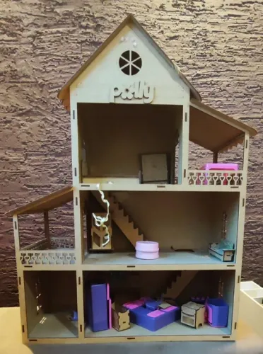 Casinha de Boneca Polly em Madeira - Pronta para Brincar!