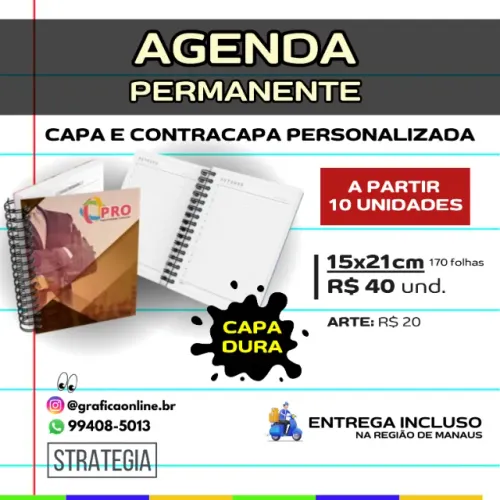 Agenda Personalizada Capa Dura Permanente 2025