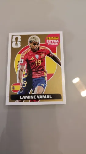 Figurinha extra stick Lamine Yamal dourada