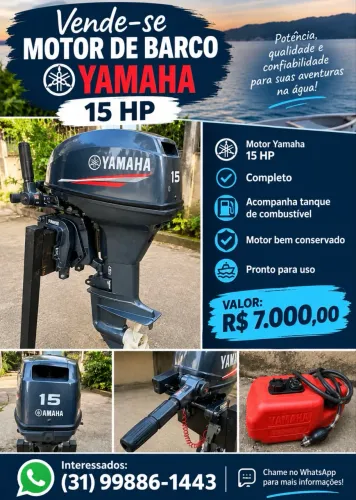 Motor de barco 15Hp yamaha