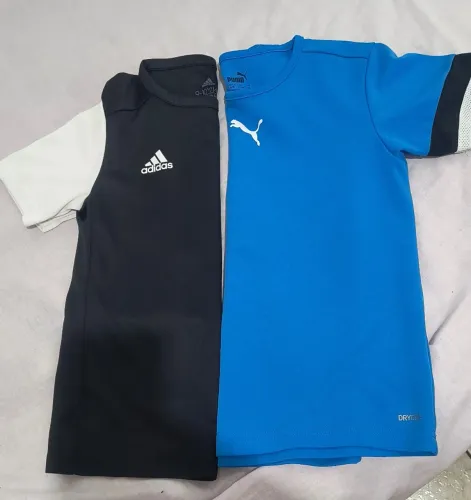 Camisa Infantil Sport Adidas e Puma. Veste 9,10 anos. R$25,00 cada