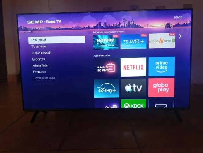 Tv 43 semp rocku smart completa nova , 2 meses de uso golpista nem perde seu tempo