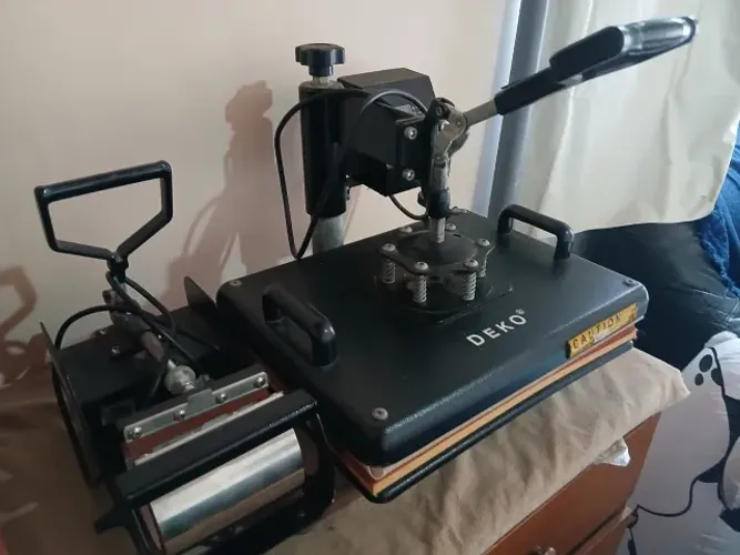 Kit Prensa térmica DEKO de sublimação + cilíndrica para canecas, roupas, tecidos
