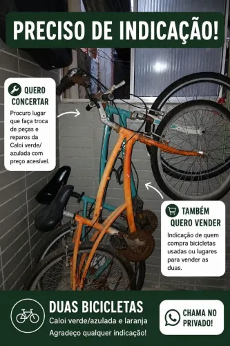 Vendo bicicleta Caloi e bicicleta com Quadro de alumínio.