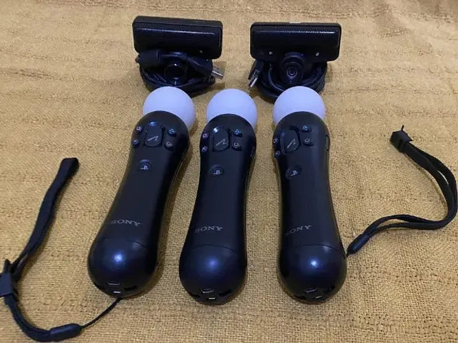 Kit 2 Câmeras PlayStation Eye + 3 Joystick Move + 4 Jogos Originais Sony Novíss, Garantia 