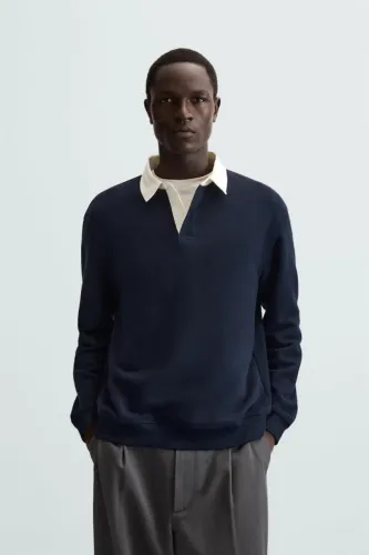 Moletom Polo Zara Tam S Azul Marinho - Usado 1x