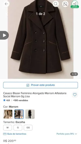Casaco lã batida novo G