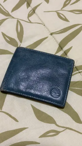 Carteira de couro Timberland azul