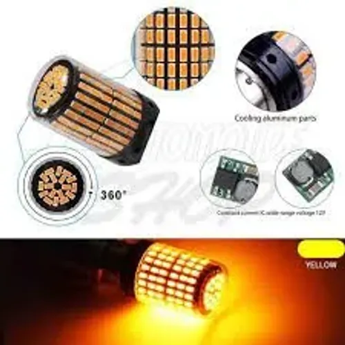 Par de lâmpada Led 1156 1 polo Laranja para pisca