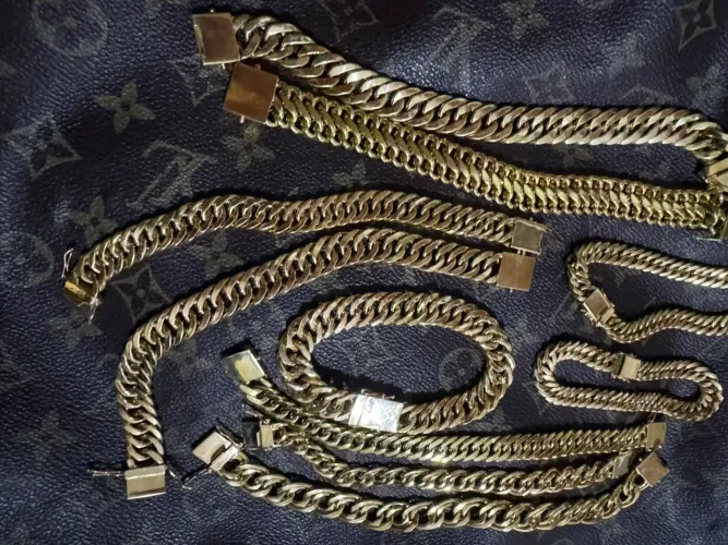 Pulseira Groumet de ouro 18k procedência garantia eterna