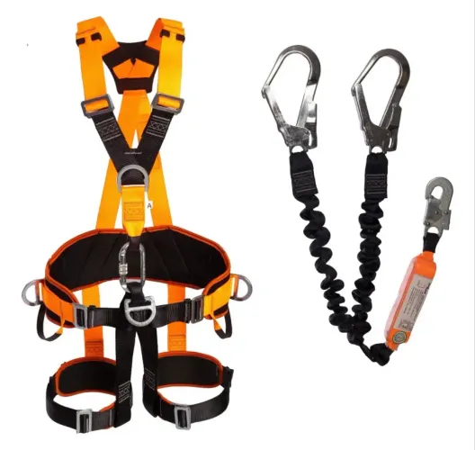 Cinturão 5 Pontos Com Talabarte Duplo, Trabalho Em Altura Cor Laranja