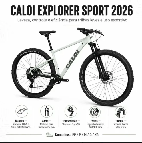 Bicicleta Mtb 29 Caloi Explorer Sport 9v 2026 Cor Azul Tamanho Do Quadro M - 17