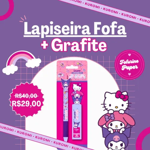 KIT LAPISEIRA 0.7MM HELLO KITTY E AMIGOS + GRAFITES - LEOARTE | KUROMI 