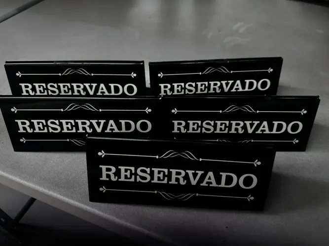 Placa Reservado para restaurante e outros