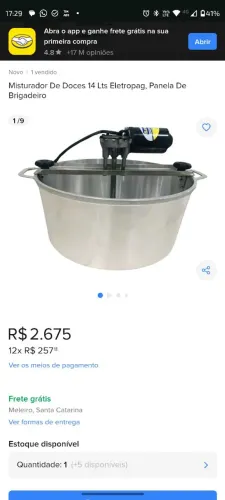 Panela Mexedora/Misturador de Doces + Suporte 15 LITROS