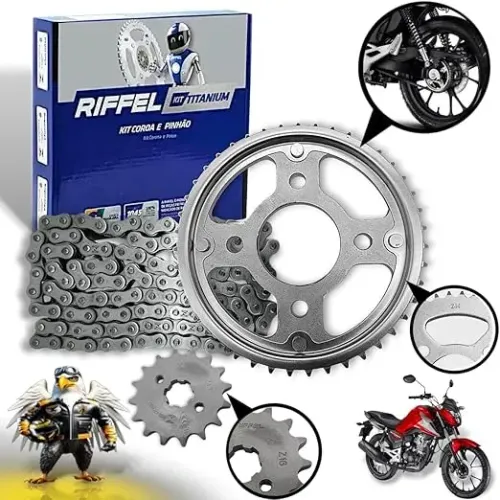 PROMOÇÃO Kit Relaçao Cg Titan 160 / fan 160 - Riffel Aço 1045