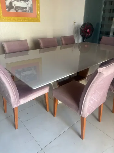 Mesa tampo de vidro 2,80 m