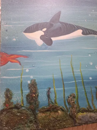 Lindíssimo QUADRO pintado a mão com tinta acrílica profissional. Realista !