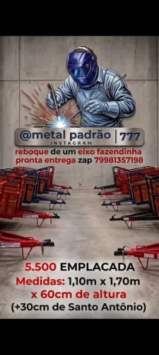 Reboque de um eixo fazendinha pronta entrega