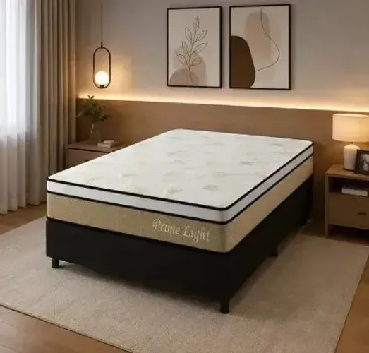PROMOÇÃO Conjunto Base com Colchão Casal de Molas Ensacadas