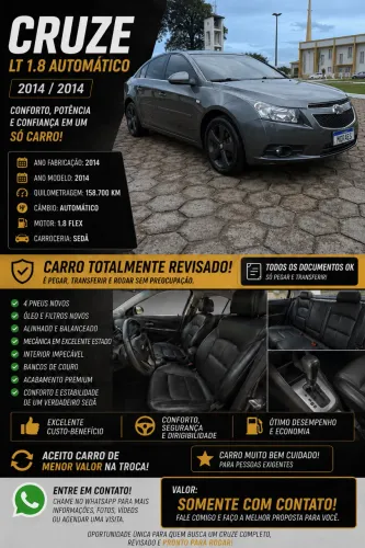 Chevrolet Cruze LTZ 1.8 16V Flexpower 4P Aut. 2014